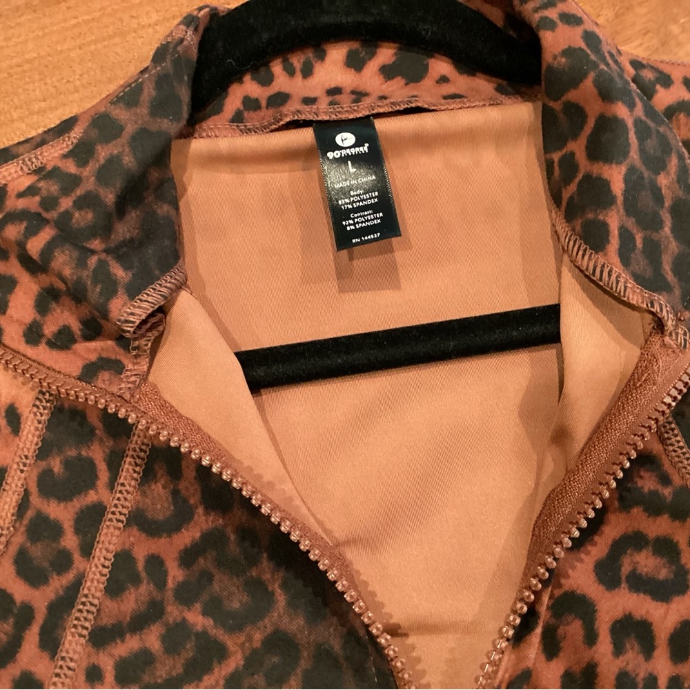 Leopard Print Zip Front Jacket - Picture 3 of 5